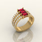 Triple Emerald Radiance Ring