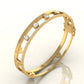 14K Gold Diamond Bangle – Pear or Round Shape