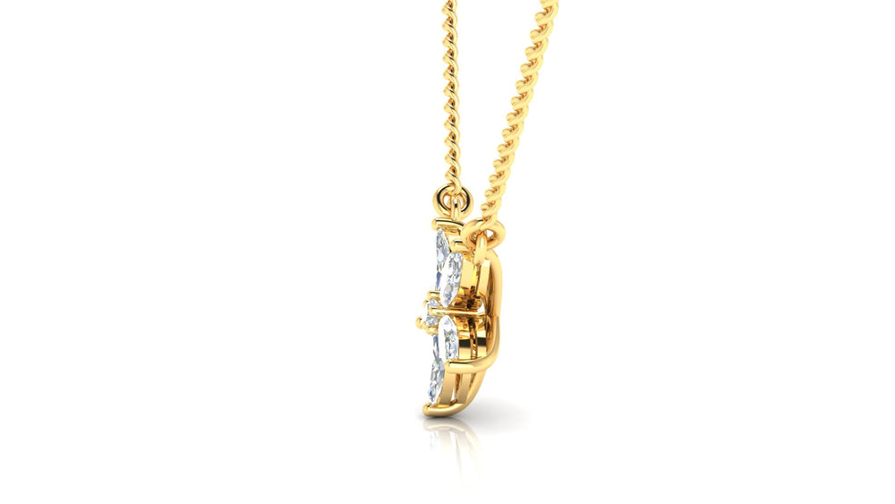Diamond Petal Charm Necklace