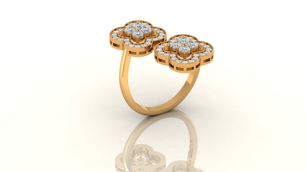 Double Flower Diamond Ring