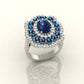 Sapphire Elegance Halo Ring S233
