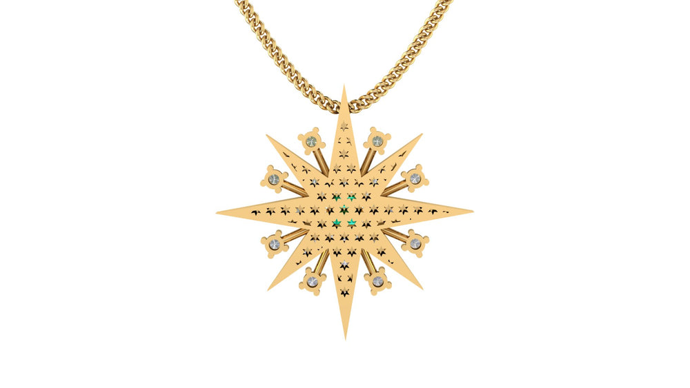 Shimmering Emerald Star Necklace