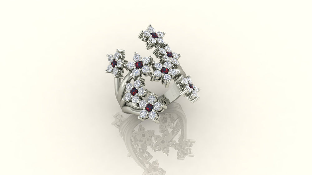 Dazzling Flower Cluster Ring
