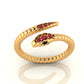 Ruby - Studded Snake Ring
