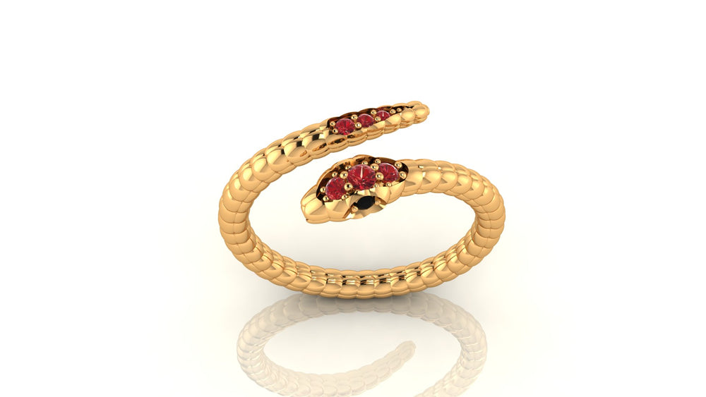 Ruby - Studded Snake Ring