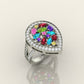 Radiant Multicolor Gemstone Ring