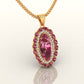Elegant Gemstone Oval Necklace S410