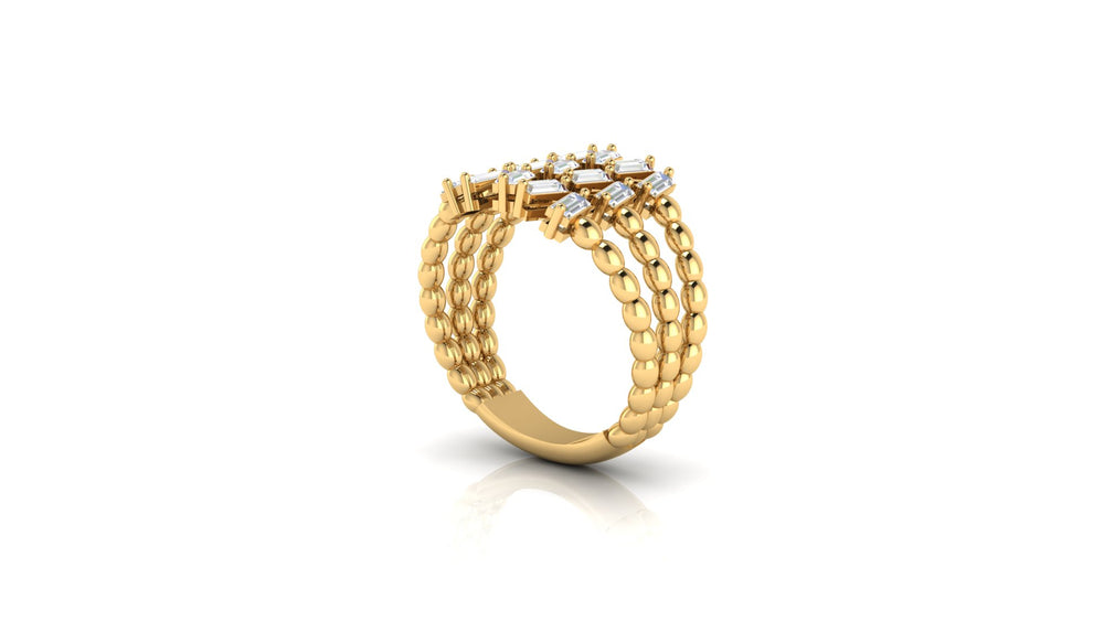 Radiant Rectangles 3 Rows Ring