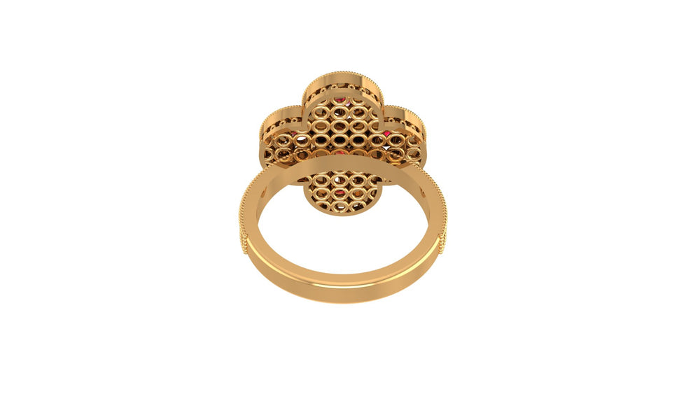 Elegant Ruby and Diamond Floral Ring