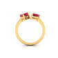 Lover's Embrace Double Heart Ring