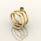 Elegant Coil with Emerald Stone Ring