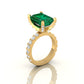 EMERALD Cut Sapphire Diamond Ring