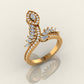 Elegant Sapphire Leaf Ring