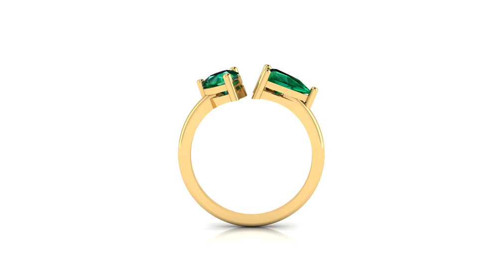 Heartfelt Duo Emerald Ring