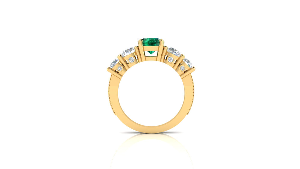 Aurora Emerald Crest Ring