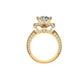 Oval Sapphire Twist Halo Ring