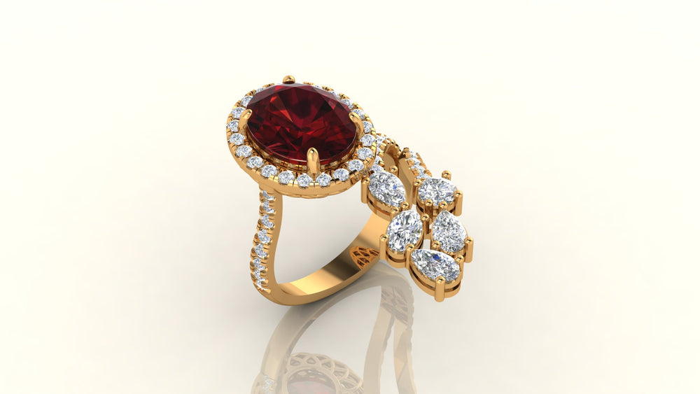 Exquisite Ruby Centerpiece Ring