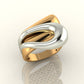 Stylish Two - Tone Wave Ring