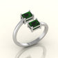 Dual Emerald Charm Ring