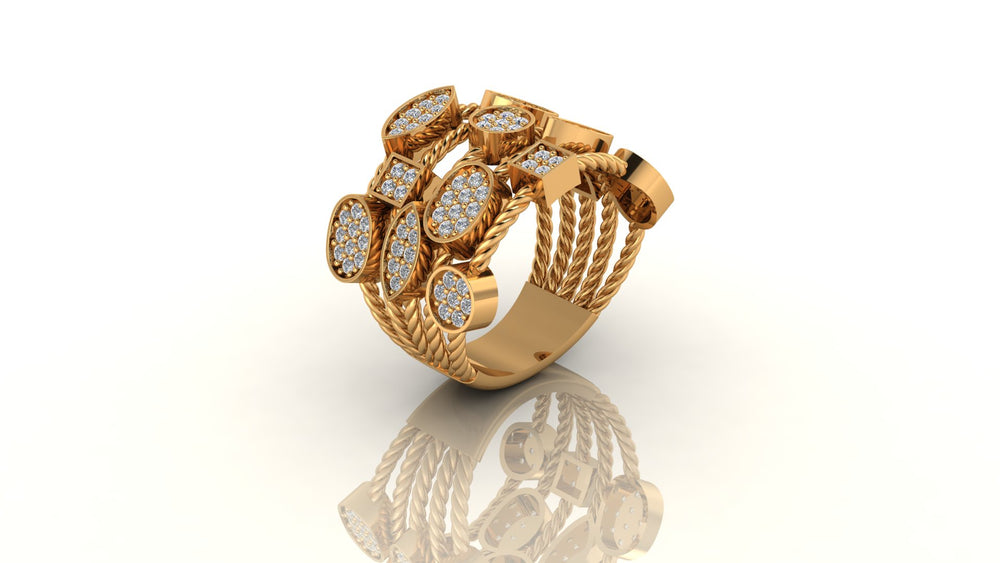 Elegant Multi - Band Ring