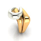 Stylish Two - Tone Wave Ring