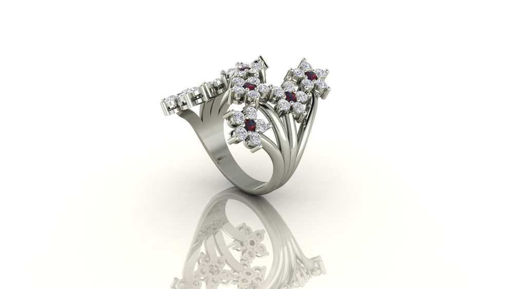 Dazzling Flower Cluster Ring