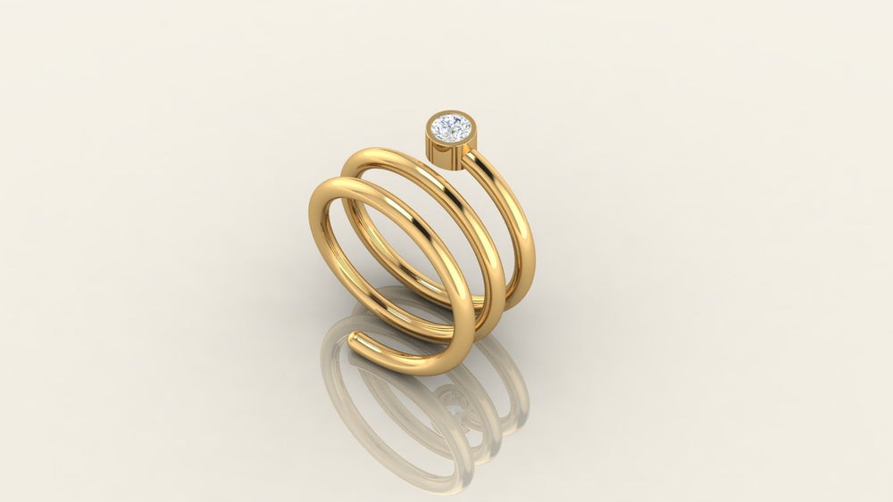 Elegant Coil with Emerald Stone Ring