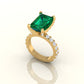 EMERALD Cut Sapphire Diamond Ring