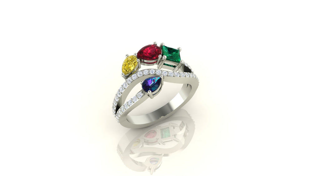 1.	ColorMuse Four-Stone Ring S641