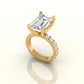 EMERALD Cut Sapphire Diamond Ring