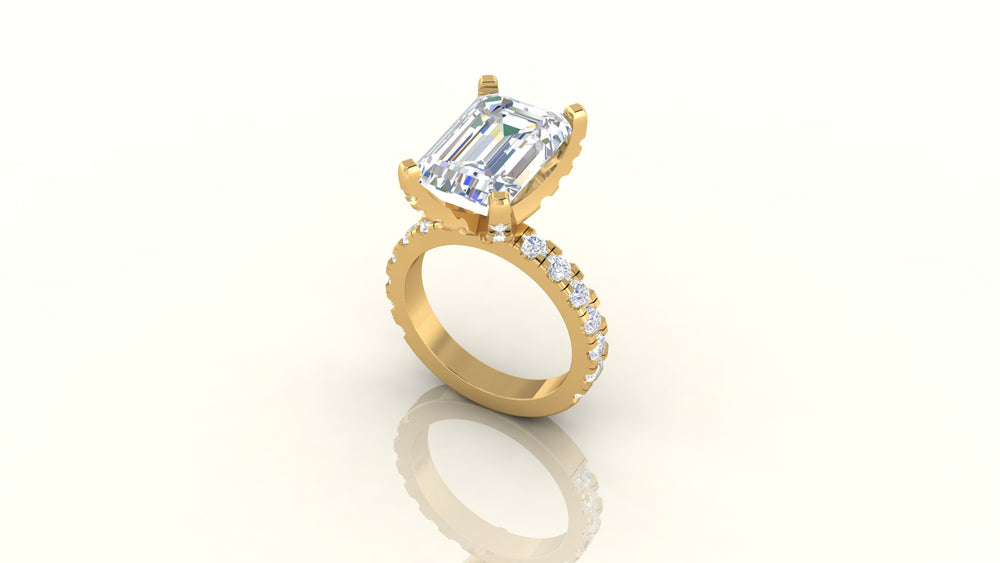 EMERALD Cut Sapphire Diamond Ring