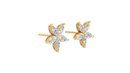 Diamond Petal Charm Earrings