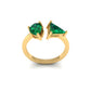 Heartfelt Duo Emerald Ring