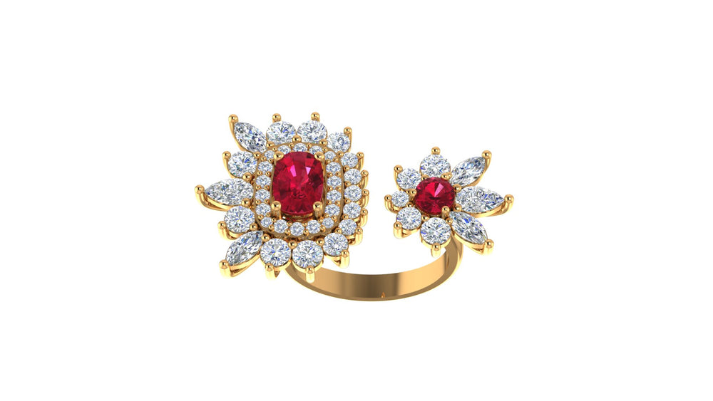ruby blossom ring S446