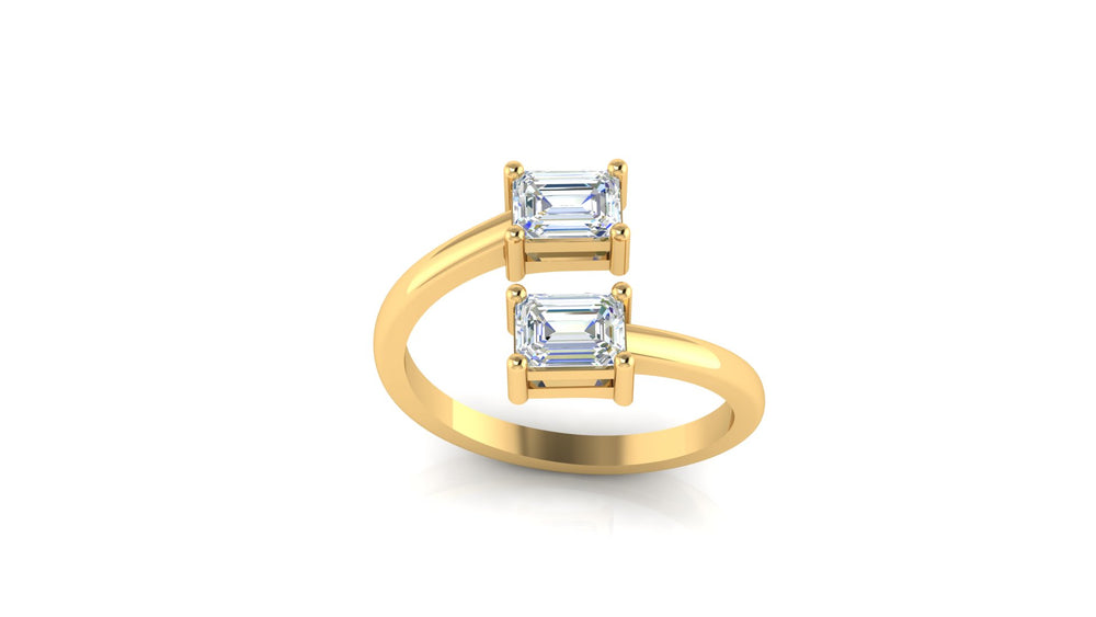 Dual Emerald Charm Ring