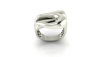 Stylish Two - Tone Wave Ring