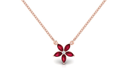 Diamond Petal Charm Necklace