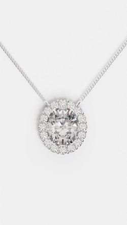 Oval Halo Diamond Pendent S72