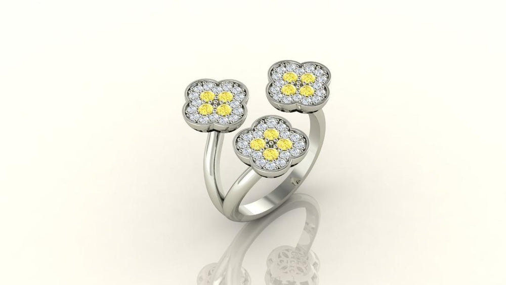 THREE FLOWER RING S 181
